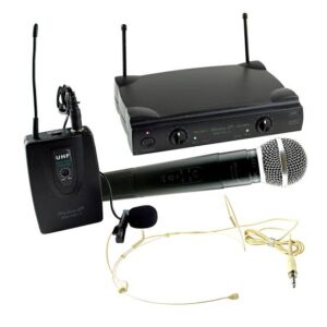 Micrófono Inalámbrico Doble UHF Diadema y Solapa Studio Z
